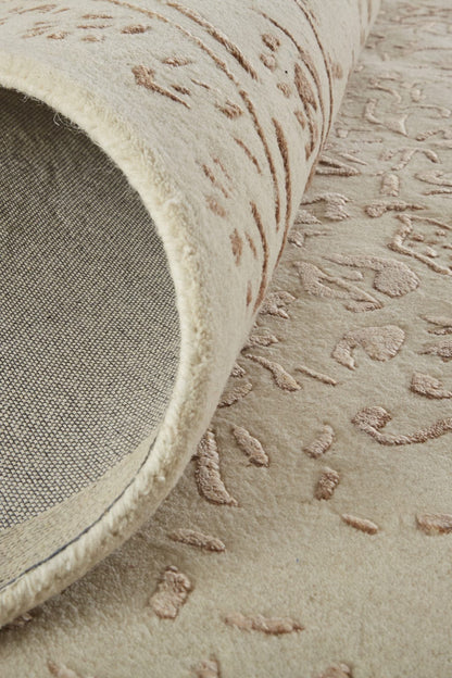 8' X 10' Blue And Silver Wool Floral Tufted Handmade Distressed Area Rug