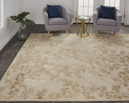 5' X 8' Blue Wool Floral Tufted Handmade Area Rug