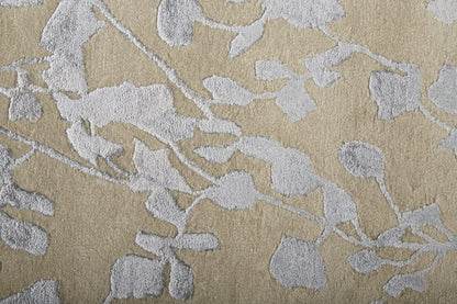 5' X 8' Blue Wool Floral Tufted Handmade Area Rug