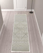 4' X 6' Ivory Tan And Gray Geometric Hand Knotted Area Rug