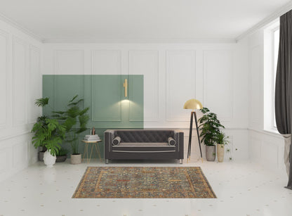 4' X 6' Gray Gold And Red Wool Floral Hand Knotted Stain Resistant Area Rug With Fringe