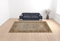 5' X 8' Gray Brown And Gold Wool Floral Hand Knotted Stain Resistant Area Rug With Fringe