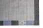 4' X 6' Gray Blue And Black Wool Hand Knotted Stain Resistant Area Rug