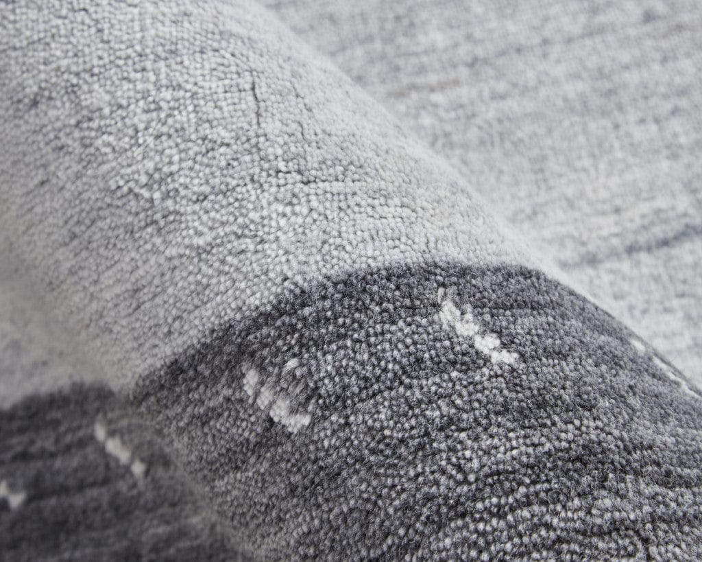 4' X 6' Gray Blue And Black Wool Hand Knotted Stain Resistant Area Rug