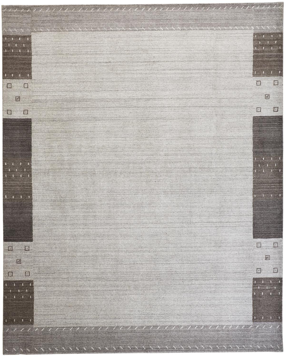4' X 6' Gray Blue And Black Wool Hand Knotted Stain Resistant Area Rug