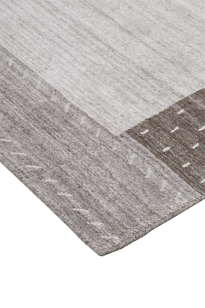 4' X 6' Gray Blue And Black Wool Hand Knotted Stain Resistant Area Rug