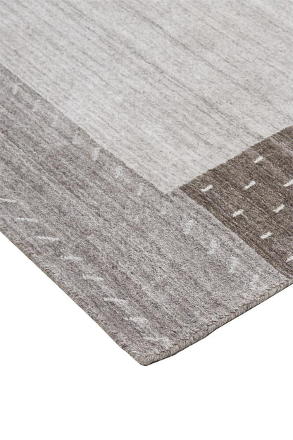 4' X 6' Gray Blue And Black Wool Hand Knotted Stain Resistant Area Rug