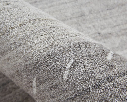 4' X 6' Gray Blue And Black Wool Hand Knotted Stain Resistant Area Rug