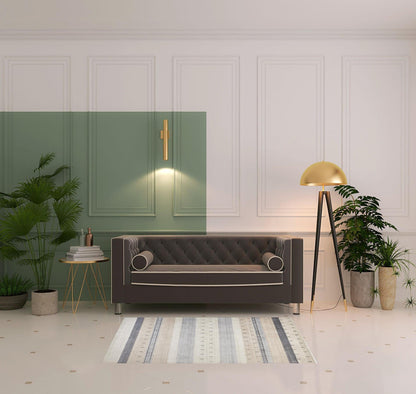 4' X 6' Ivory Tan And Gray Wool Striped Hand Knotted Stain Resistant Area Rug