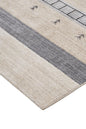 4' X 6' Ivory Tan And Gray Wool Striped Hand Knotted Stain Resistant Area Rug