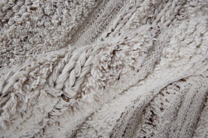 4' X 6' Ivory And Taupe Striped Hand Woven Stain Resistant Area Rug