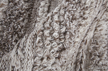 4' X 6' Ivory And Taupe Striped Hand Woven Stain Resistant Area Rug