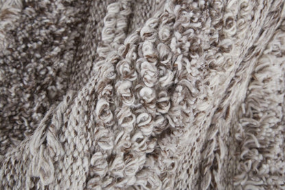 4' X 6' Ivory And Taupe Striped Hand Woven Stain Resistant Area Rug