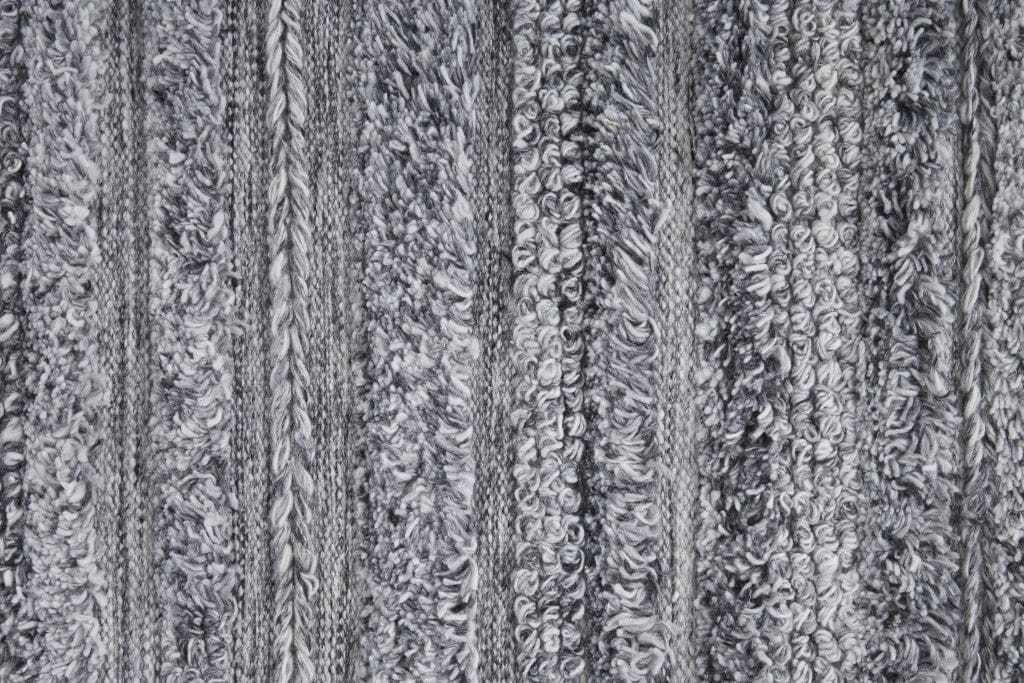 4' X 6' Ivory And Taupe Striped Hand Woven Stain Resistant Area Rug