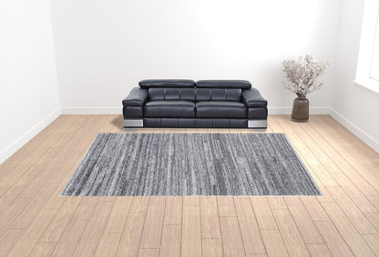 4' X 6' Ivory And Taupe Striped Hand Woven Stain Resistant Area Rug