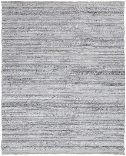 4' X 6' Ivory And Taupe Striped Hand Woven Stain Resistant Area Rug