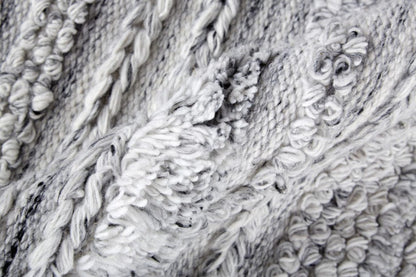 4' X 6' Ivory And Taupe Striped Hand Woven Stain Resistant Area Rug