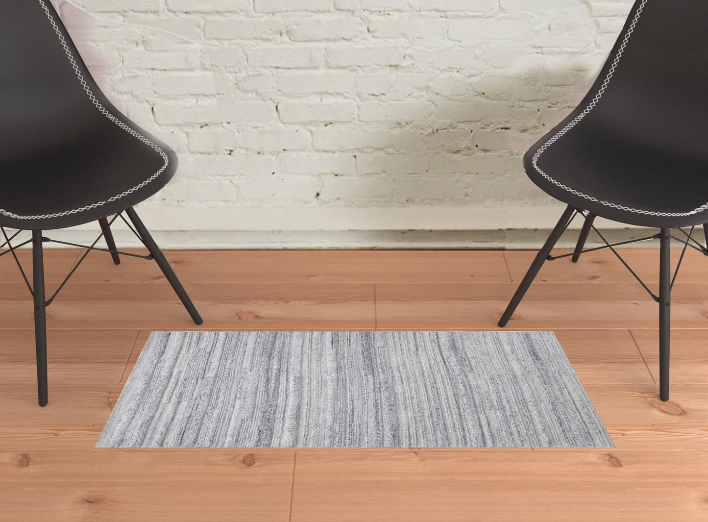 4' X 6' Ivory And Taupe Striped Hand Woven Stain Resistant Area Rug