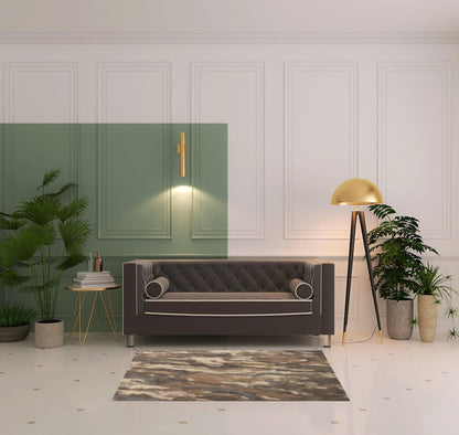 4' X 6' Brown Gray And Tan Wool Abstract Tufted Handmade Stain Resistant Area Rug