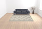 4' X 6' Gray And Ivory Wool Geometric Tufted Handmade Stain Resistant Area Rug