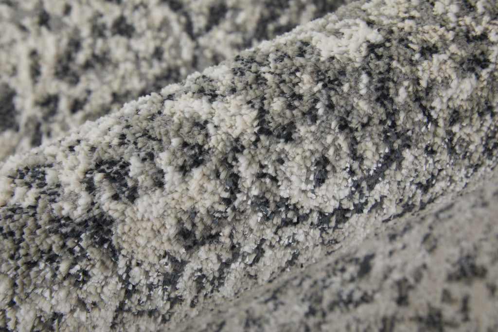 4' X 6' Ivory And Blue Abstract Power Loom Area Rug