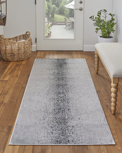 4' X 6' Ivory And Blue Abstract Power Loom Area Rug