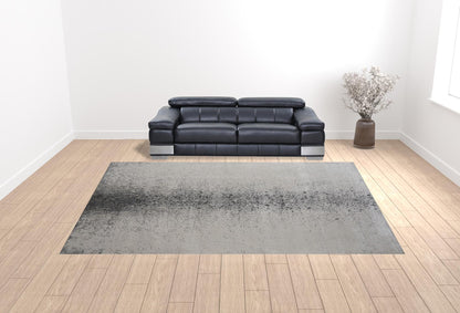 4' X 6' Ivory And Blue Abstract Power Loom Area Rug