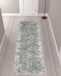 3' X 5' Green Gray And Ivory Abstract Distressed Stain Resistant Area Rug