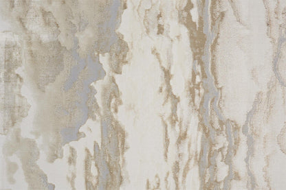 4' X 6' Ivory Tan And Gray Abstract Area Rug