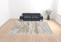 4' X 6' Ivory Tan And Gray Abstract Area Rug
