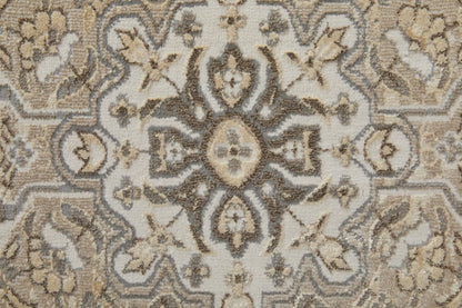 4' X 6' Brown Ivory And Tan Floral Power Loom Distressed Area Rug