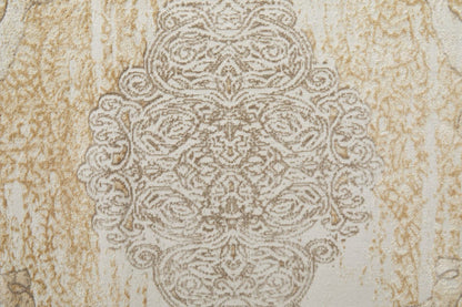 4' X 6' Silver Tan And Gray Floral Power Loom Area Rug