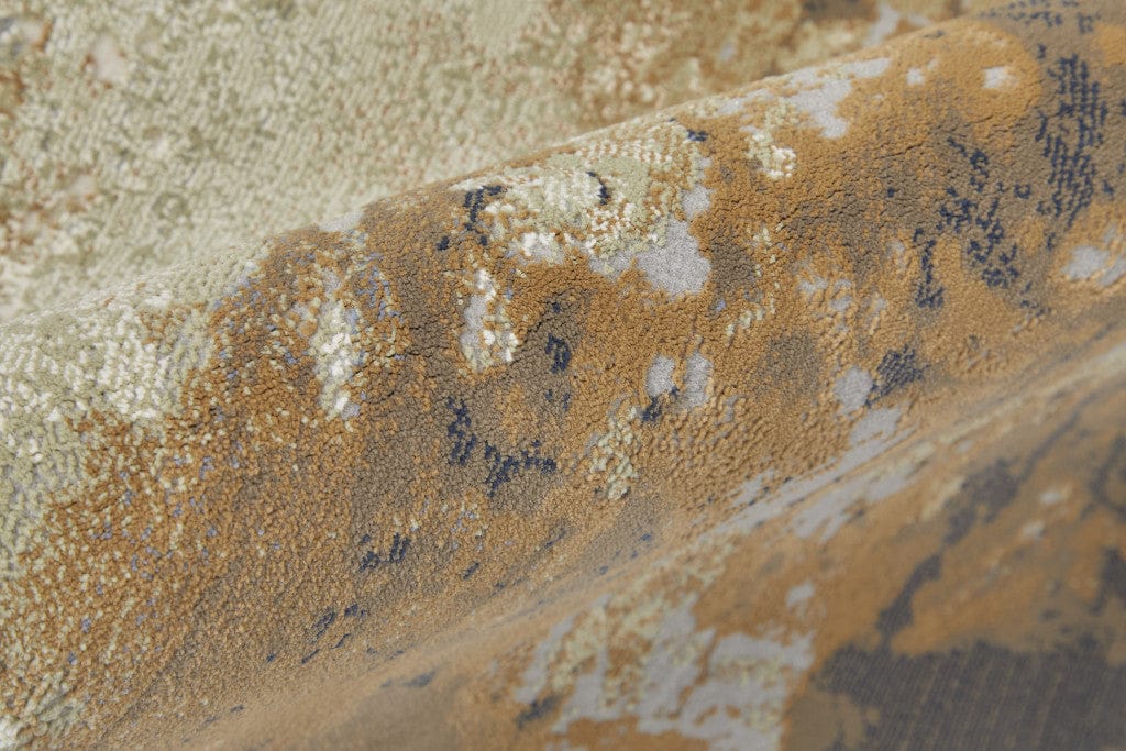 4' X 6' Orange Purple And Green Abstract Power Loom Area Rug