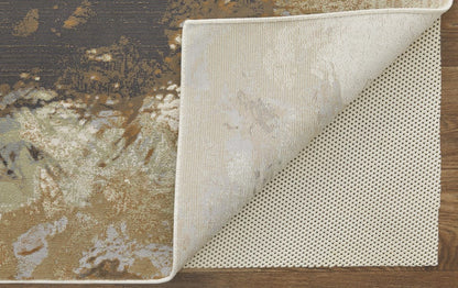 4' X 6' Orange Purple And Green Abstract Power Loom Area Rug