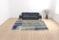 4' X 6' Blue Green And Ivory Abstract Power Loom Distressed Area Rug