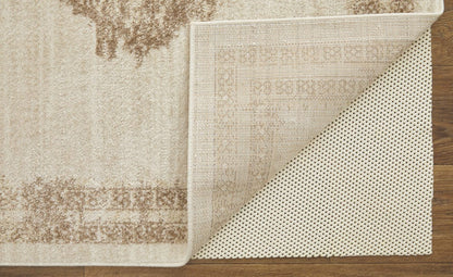 4' X 6' Blue And Ivory Geometric Power Loom Distressed Area Rug