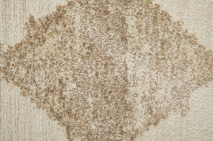 4' X 6' Blue And Ivory Geometric Power Loom Distressed Area Rug