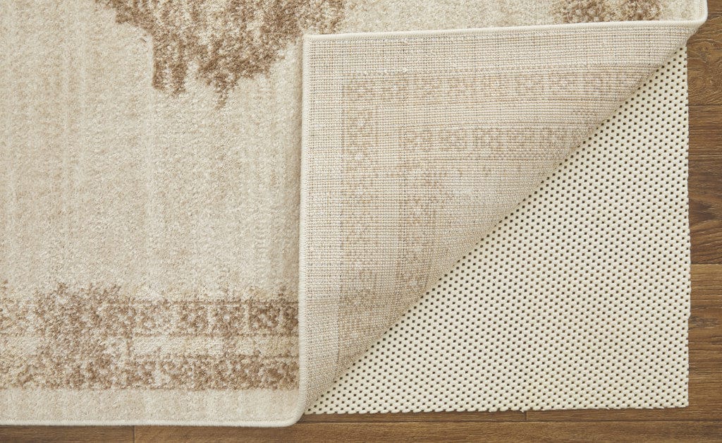 4' X 6' Blue And Ivory Geometric Power Loom Distressed Area Rug