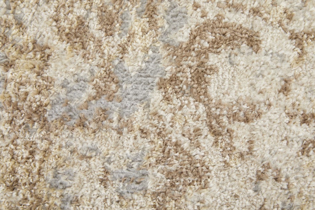 4' X 6' Blue And Ivory Abstract Power Loom Distressed Area Rug