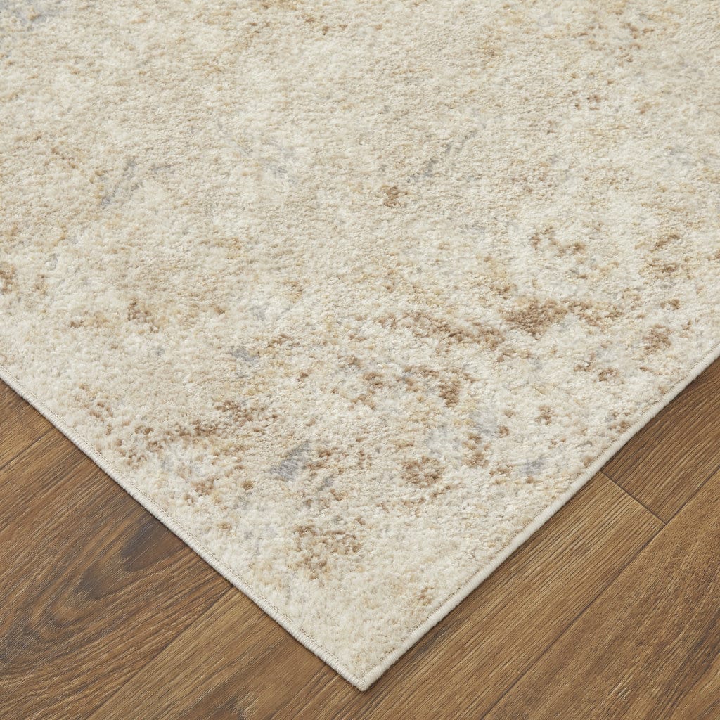 4' X 6' Blue And Ivory Abstract Power Loom Distressed Area Rug