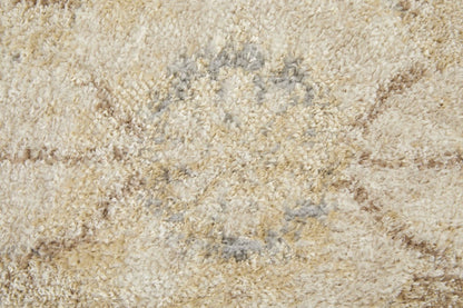 4' X 6' Ivory And Gray Abstract Power Loom Distressed Area Rug