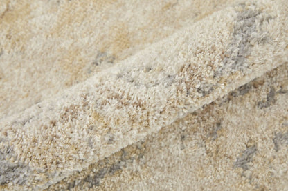 4' X 6' Ivory And Gray Abstract Power Loom Distressed Area Rug