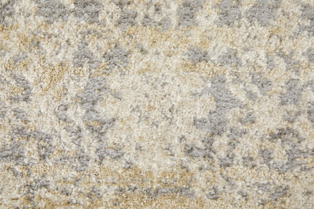 4' X 6' Gray And Ivory Abstract Power Loom Distressed Area Rug