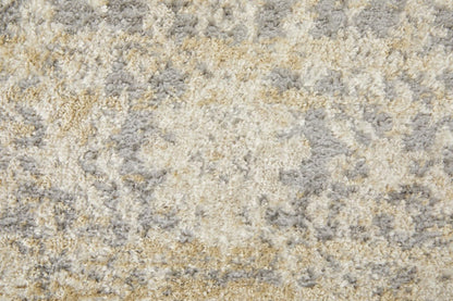 4' X 6' Gray And Ivory Abstract Power Loom Distressed Area Rug