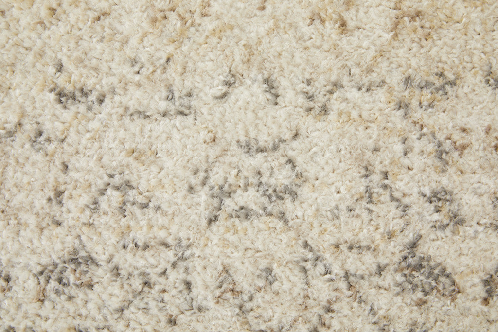 4' X 6' Ivory Tan And Gray Abstract Power Loom Distressed Area Rug