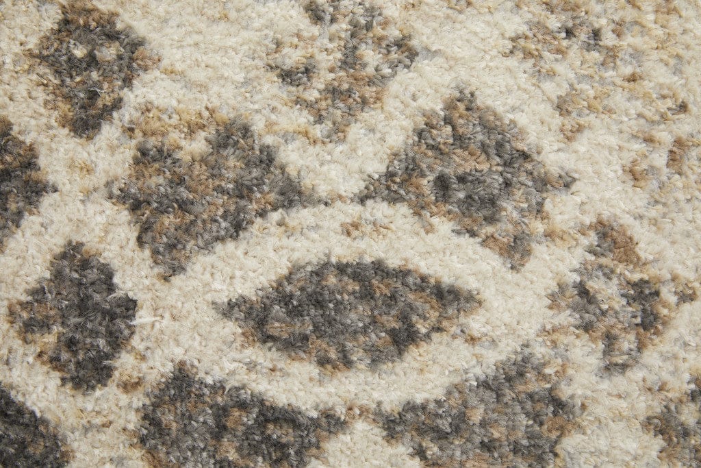 4' X 6' Ivory And Blue Abstract Power Loom Distressed Area Rug