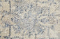 4' X 6' Blue Gray And Ivory Floral Power Loom Distressed Area Rug