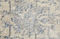 4' X 6' Blue Gray And Ivory Floral Power Loom Distressed Area Rug