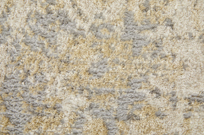 4' X 6' Blue Gray And Ivory Floral Power Loom Distressed Area Rug