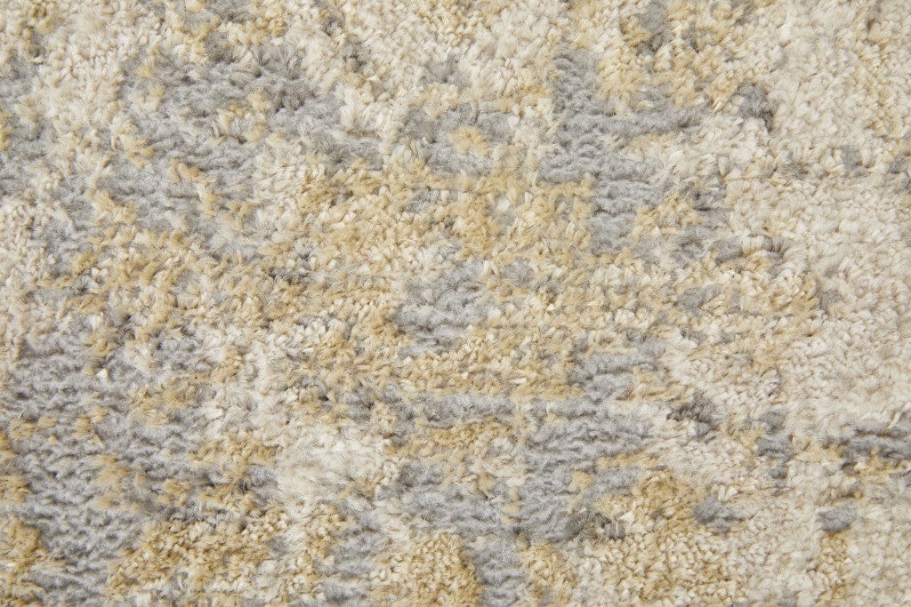 4' X 6' Blue Gray And Ivory Floral Power Loom Distressed Area Rug